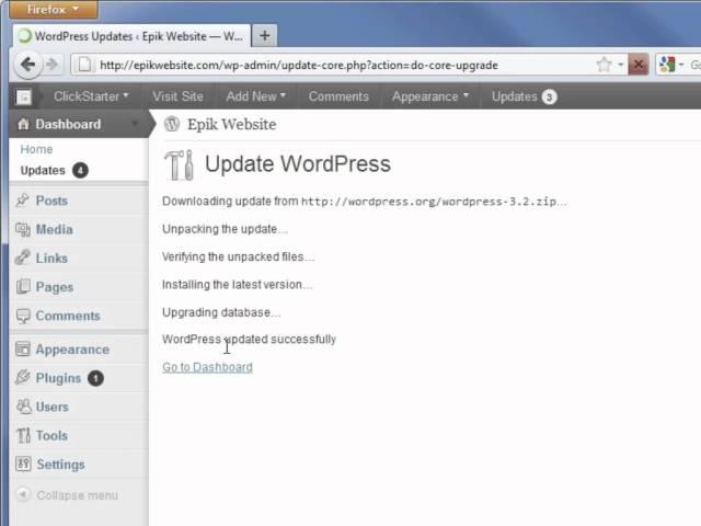 Updating WordPress