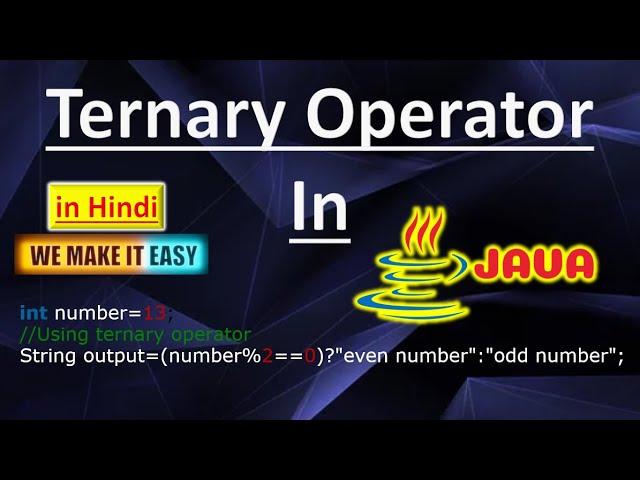 Java Ternary Operator (In Hindi) with Example | Pradeep Nailwal