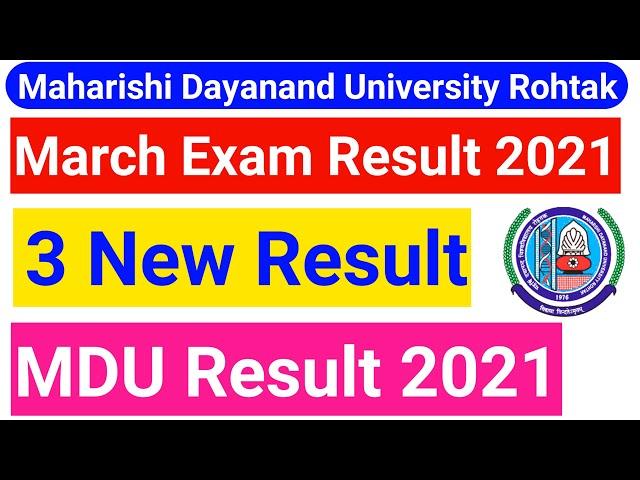 MDU 3 New Result 2021 || MDU Latest Result || MDU March 2021 Exam Result || #mduresult