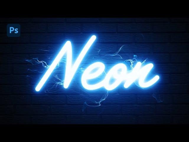 Neon Text Effect in Photoshop - Fast & Easy