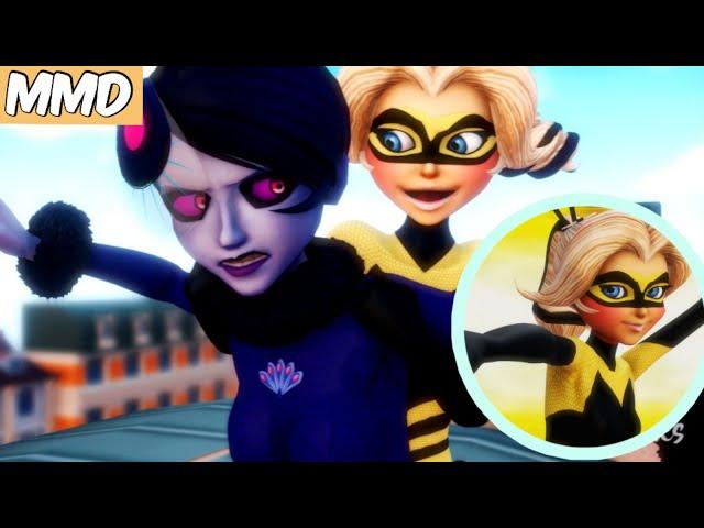 [ MMD Miraculous Ladybug ] Queen Bee vs Mayura + Queen Bee Transformación V4 - Miraculer (animation)