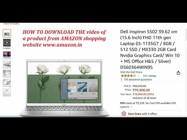 How to download  product video from Amazon shopping website