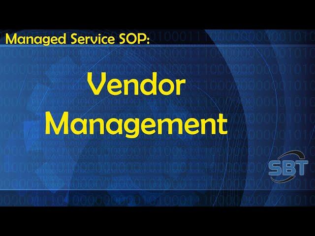 SOP: Vendor Management