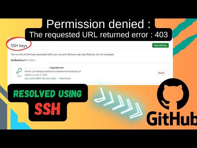 [RESOLVED] Github permission denied using SSH. The requested URL returned error 403