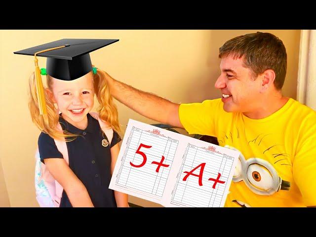 Nastya and how important it is to study well at school. Story for kids