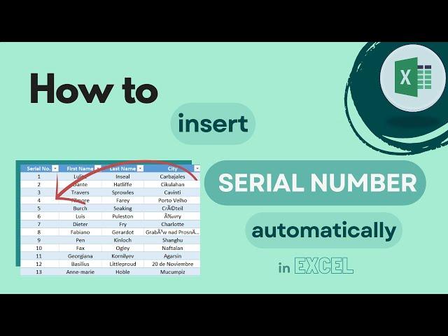 How To Insert Serial Number Automatically in Excel