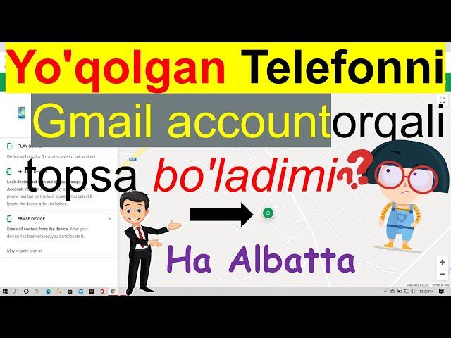 Google (Gmail ) account orqali yo'qolgan TELEFONNI TOPISH