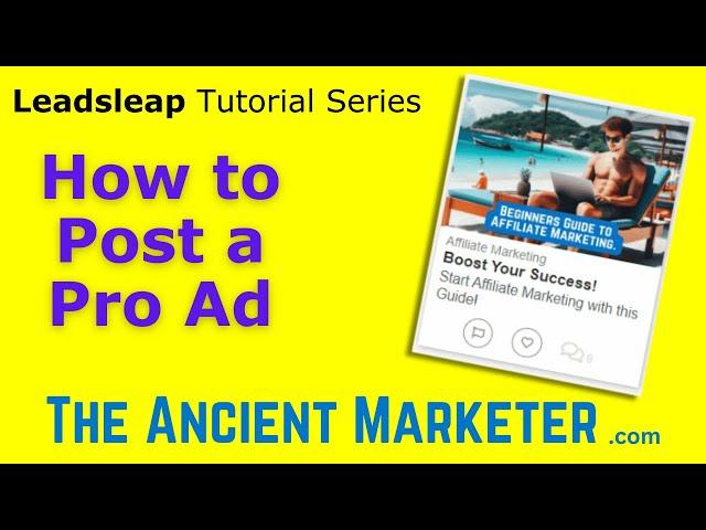 Leadsleap Tutorial 2 - Setting up a Pro Ad.