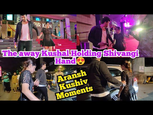 Kushal Tandon Hand Holding with Care Moments With Shivangi Joshi After Screening They Going same car