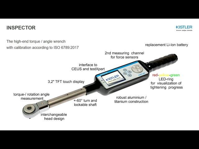 In-process inspection in fastener assembly with the torque/angle wrench INSPECTOR from Kistler