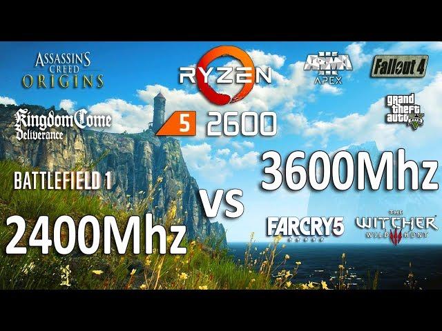 2400Mhz vs 3600Mhz RAM Test in 8 Games (Ryzen 5 2600)