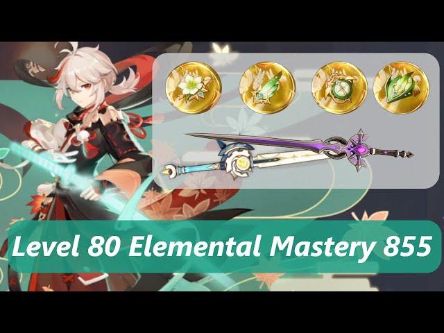 Kazuha Level 80 build Support (855 Elemental Mastery) | Kazuha Guide Tips & Trick | Kazuha F2p sword