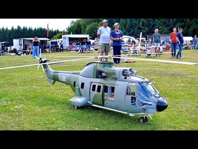 HUGE RC MODEL AS-332 SUPER-PUMA / RC SCALE TURBINE MODEL HELICOPTER / FLIGHT DEMONSTRATION !!!