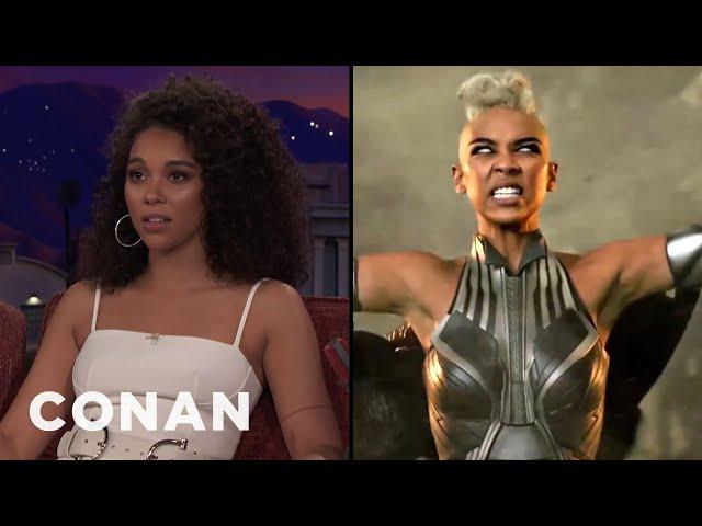 Alexandra Shipp's Crotch-Numbing "X-Men: Apocalypse" Stunt | CONAN on TBS