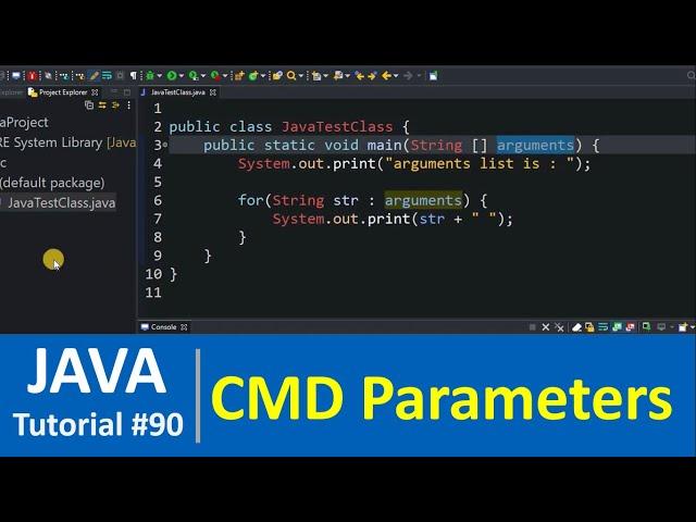 Java Tutorial #90 - Passing Command-Line Arguments to Java Program [cmd prompt]