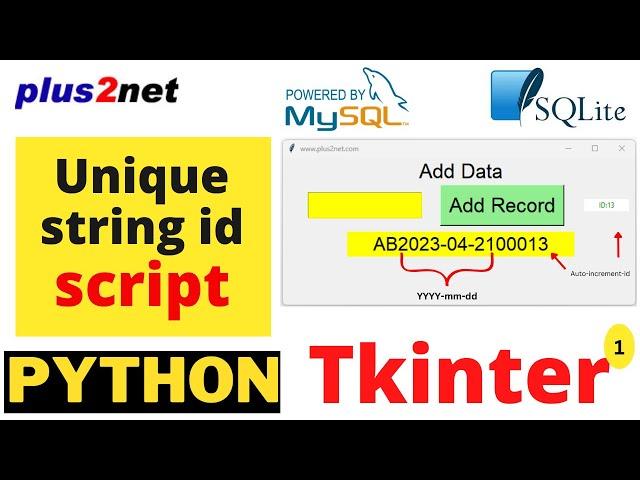 Tkinter GUI showing unique string using database autoicrement id and date