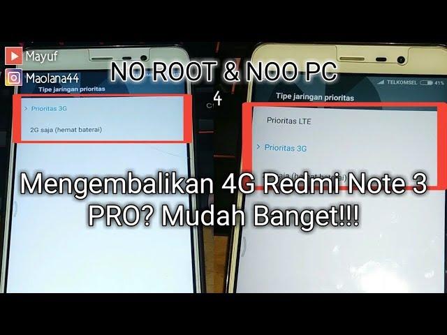 How to Unlock 4G at MIUI 9 Redmi Note 3 PRO - Cara Mengembalikan Unlock FIX 4G