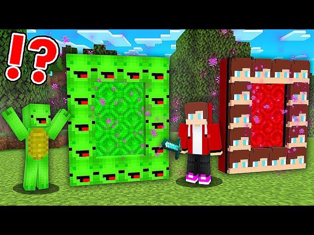 JJ and Mikey Portals Challenge in Minecraft - Maizen