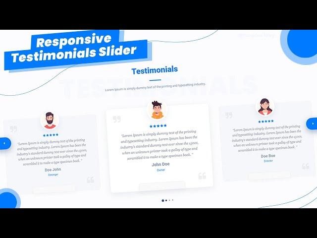 Responsive Testimonials Slider using HTML,CSS and JAVASCRIPT(2021)