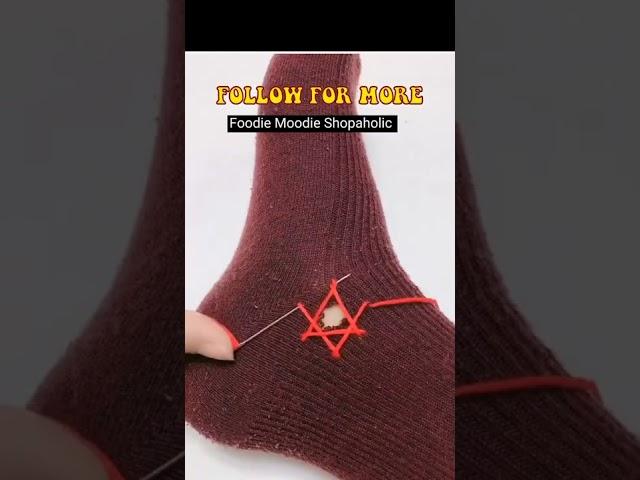 How To Fix Holes In Socks.Easy Embroidery Hack To Repair Holes In Socks.(Save Money) #hack #tutorial