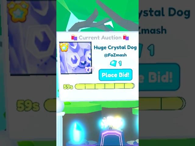 AUCTION HUGE CRYSTAL DOG FOR 1 GEM In Pet Simulator X #shorts