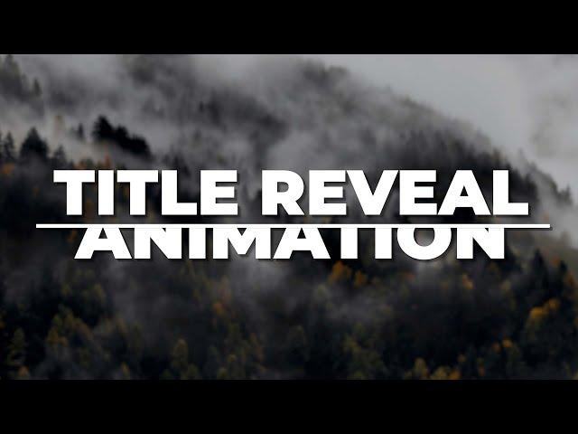 The Simplest Premiere Pro Title Animation that Pros use!