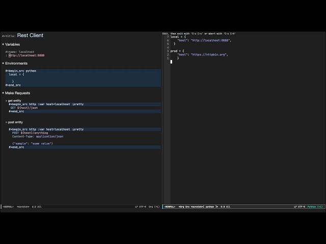 Using Emacs org-mode as rest client replacement