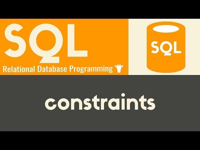 Constraints - SQL - Tutorial 8