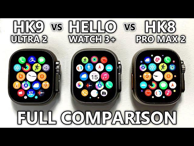 HK9 Ultra 2 vs Hello Watch 3 Plus vs HK8 Pro Max 2 FULL COMPARISON! Best Sport SmartWatch 2024!