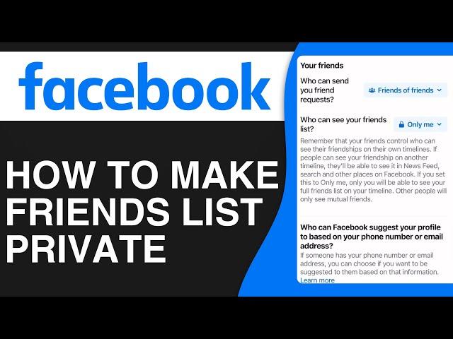 How To Private Friends List On Facebook - Easy Tutorial