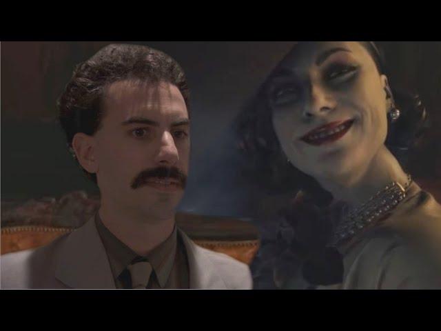 Borat meets Lady Dimitrescu (Resident Evil 8 Village meme)