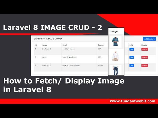 Laravel Image CRUD-2: How to fetch/display image in laravel 8