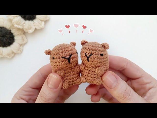 Вязаная капибара Брелок крючком #crochet #crocheting #capybara #amigurumi #вязание #капибара #knit