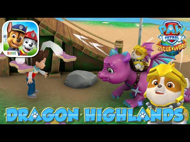 PAW Patrol Rescue World - NEW Dragon Highlands Update With Rubble & Blizzie Gameplay