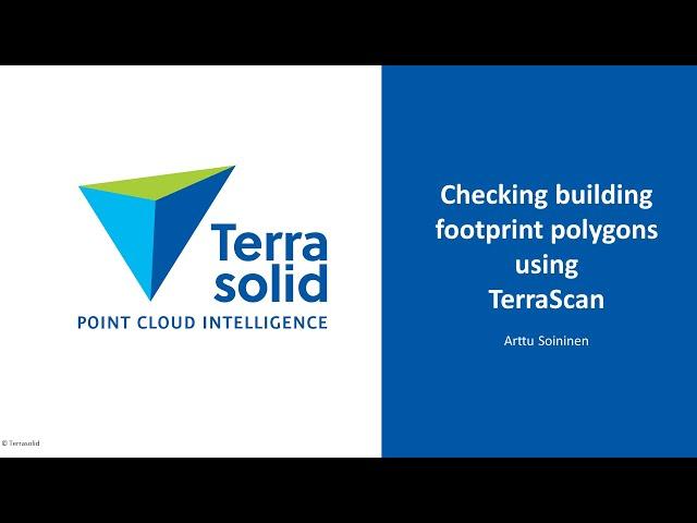 Checking building footprint polygons using TerraScan