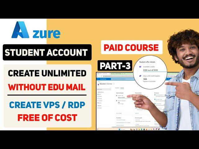 Azure 100$ Student Account Create Complete Guide 2023 | Unlimited RDP/VPS Create Free | Part-3 SRG