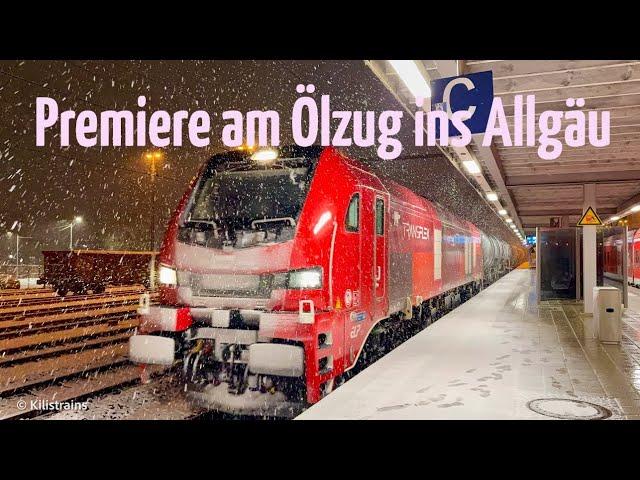 Erster Einsatz am Ölzug nach Kempten/Allgäu: Rail Cargo Group 159 264 (Stadler Eurodual)