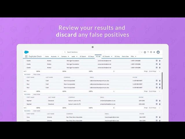 How to find and merge duplicate records in Duplicate Check