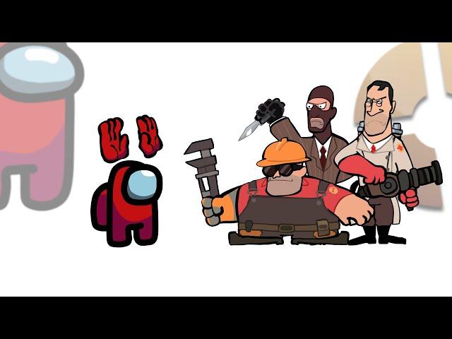 Mini Crewmate Kills Team Fortress 2 Characters - Part 2 | Among Us