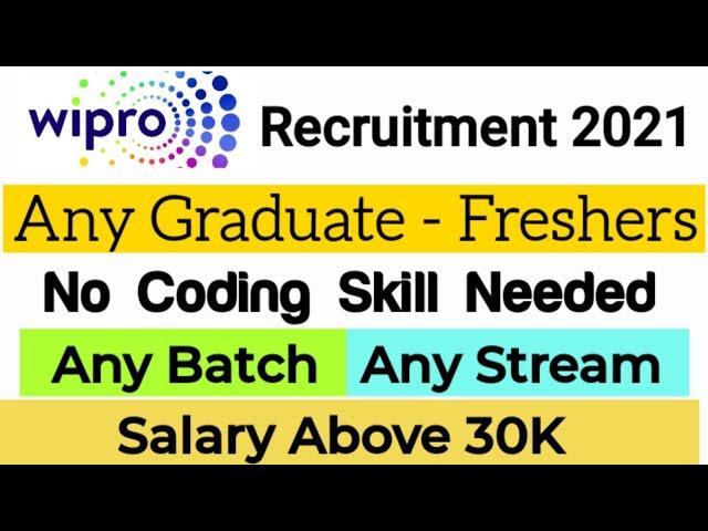 Wipro Freshers Recruitment 2021| Work From Home jobs| Any Graduate|Wipro Jobs