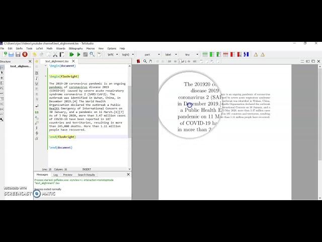 Latex Tutorial Left Right Center Justify; Page Justification in LateX; LaTeX - Text Alignment