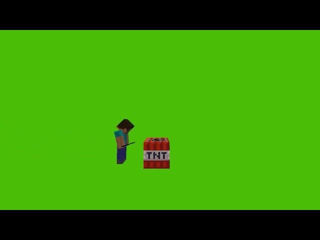 Minecraft Steve+TNT Green Screen