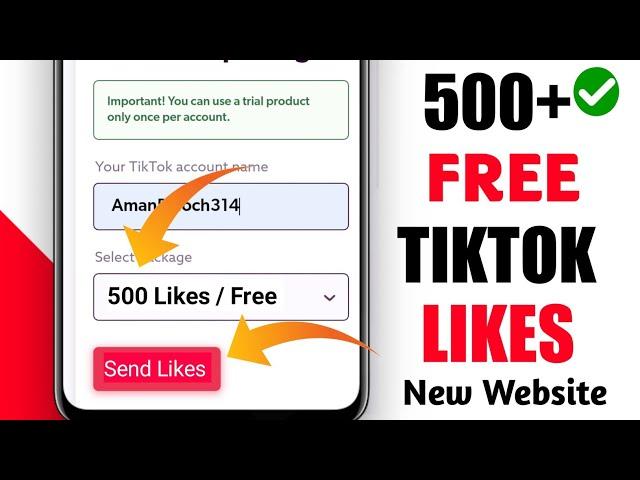 Tiktok Free 500+ Likes Website || techyhit.com || How to get free tiktok likes || Free Tiktok Likes