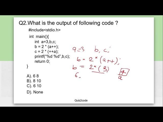 C: MCQs on Operator