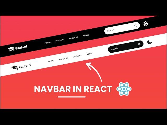 How To Make Navbar In React JS | Light & Dark Mode Navigation Bar Using React JS