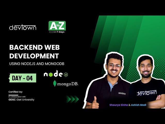 [LIVE] DAY 04 - Backend Web Development using NodeJS and MongoDB | COMPLETE in 7 - Days