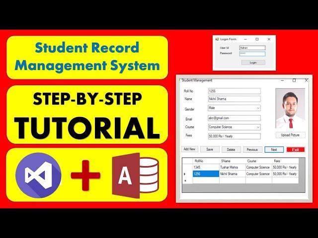 Student Records Management System Project using Visual Basic and Ms Access | Tutorial for Beginners