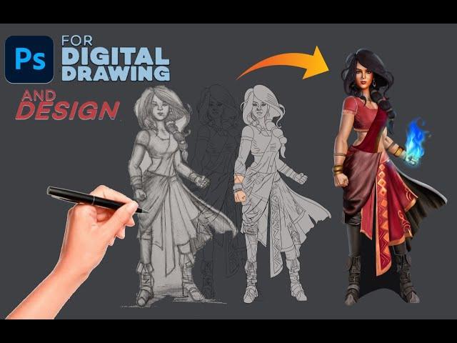 How I create a character design Desi Indian Worrier |  Photoshop Tutorial