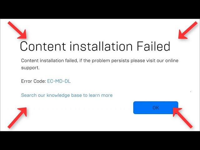 Content Installation Failed With Error Code EC MD DL - Epicgames Launcher Engine.ini