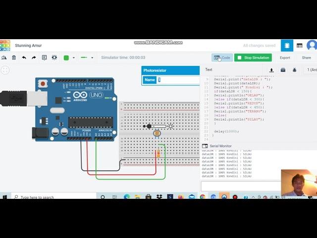 Project Sensor Cahaya Dengan Arduino Uno Software Tinkercad